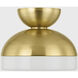 Rue 1 Light 11 inch Aged Brass Flush Mount Ceiling Light